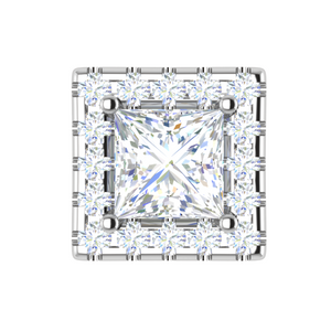 Platinum Princess Cut Solitaire Diamonds Earrings JL PT E SE RD 108   Jewelove