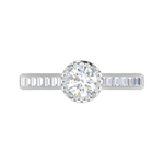 Load image into Gallery viewer, 0.50 cts Solitaire Halo Diamond Shank Platinum Ring JL PT RH RD 207   Jewelove.US
