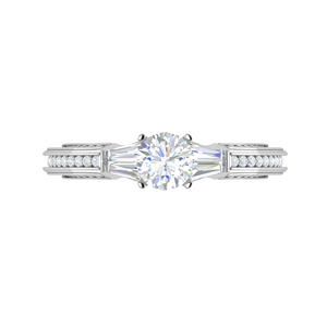 0.50 cts Solitaire Diamond Split Shank Platinum Ring JL PT RP RD 167   Jewelove.US