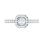 Load image into Gallery viewer, 0.50 cts Square Halo Solitaire Diamond Shank Platinum Ring JL PT RH RD 198   Jewelove.US
