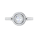 Load image into Gallery viewer, 0.50 cts Solitaire Double Halo Diamond Shank Platinum Ring JL PT RH RD 271   Jewelove.US
