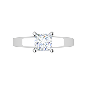 1.00 cts Princess Cut Solitaire Platinum Ring JL PT RS PR 130   Jewelove.US