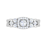 Load image into Gallery viewer, 0.50 cts Solitaire Square Halo Diamond Accents Platinum Ring JL PT RH RD 272   Jewelove.US
