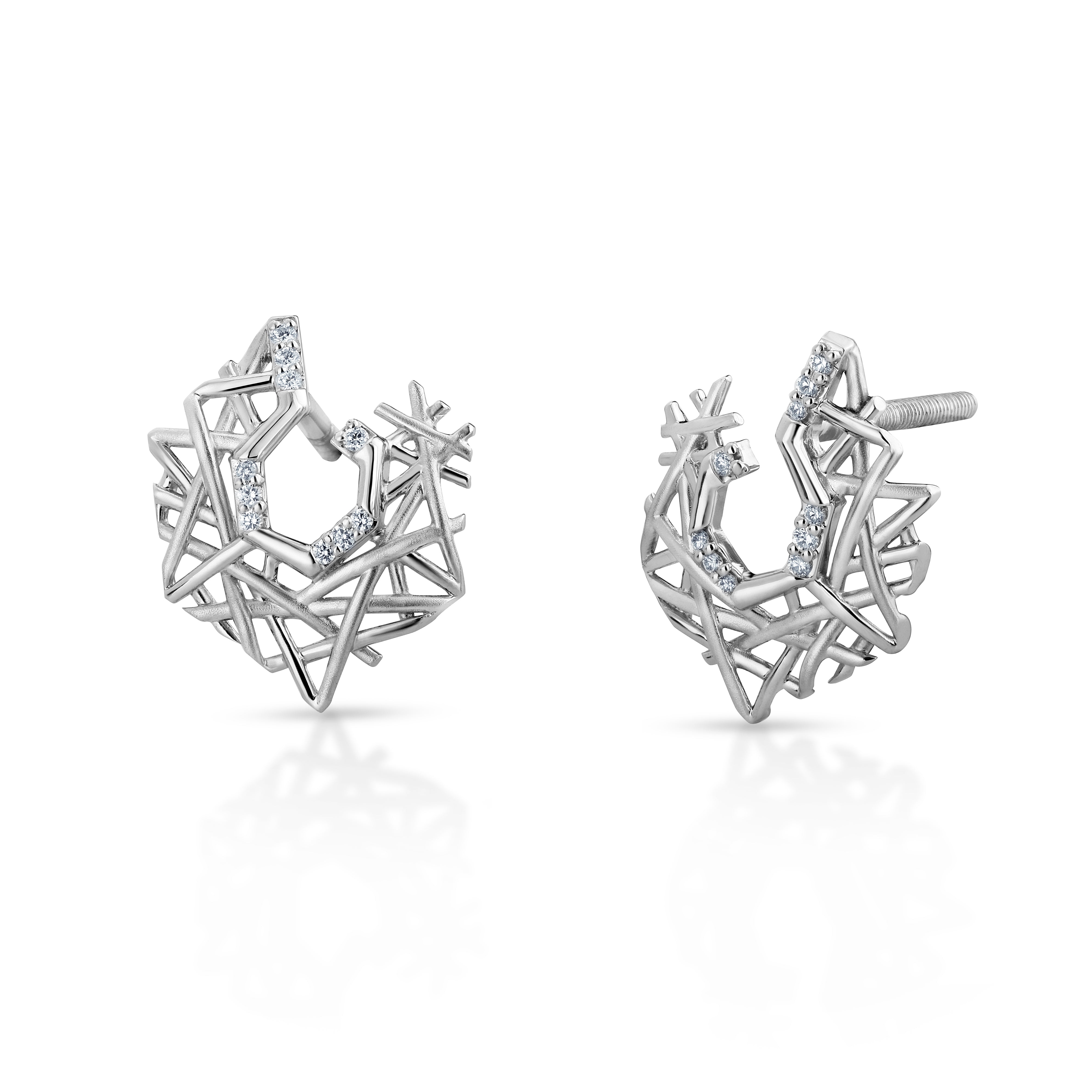 Evara Platinum Diamonds Earrings for Women JL PT E 224   Jewelove.US