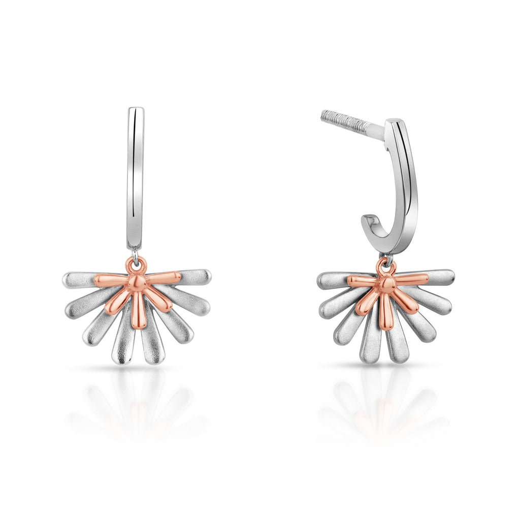 Evara Platinum Rose Gold Diamond Cut Earrings for Women JL PT E 256   Jewelove.US