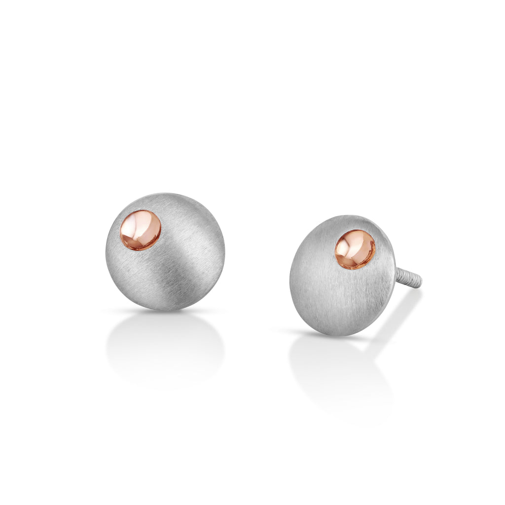 Evara Platinum Rose Gold Earrings for Women JL PT E 257   Jewelove.US