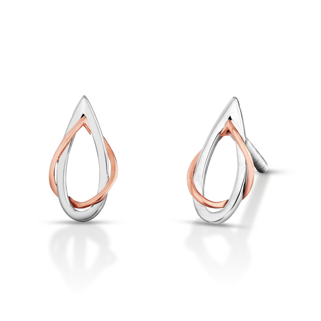 Evara Platinum Rose Gold Earrings for Women JL PT E 258   Jewelove.US