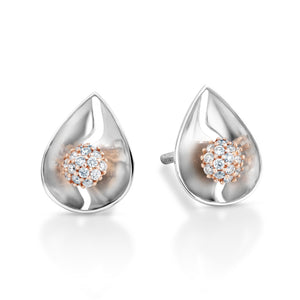 Evara Platinum Rose Gold Earrings for Women JL PT E 262  VVS-GH Jewelove.US