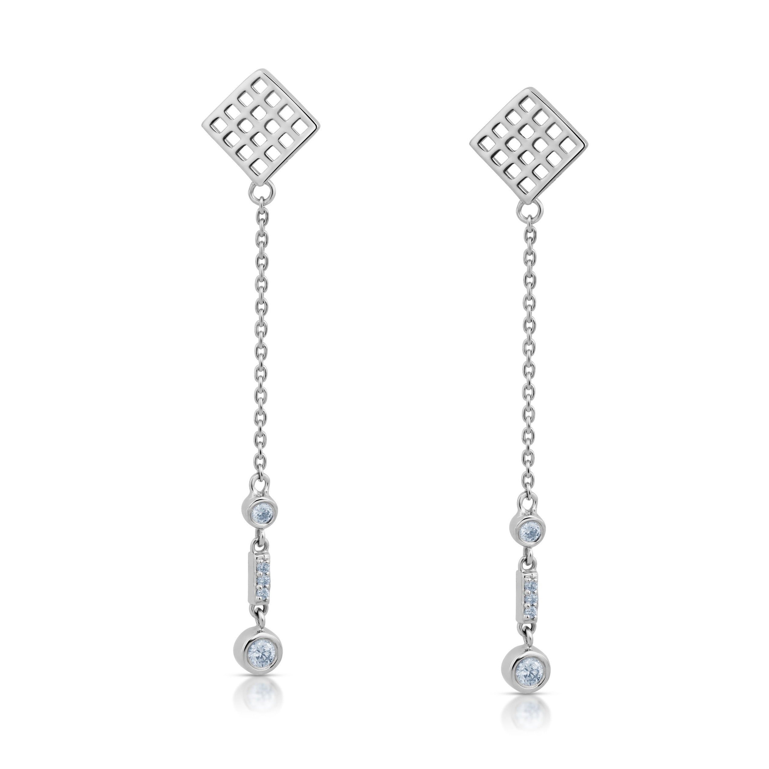 Evara Platinum Diamonds Earrings for Women JL PT E 276  VVS-GH Jewelove.US