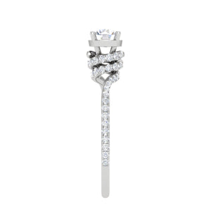 0.30 cts Solitaire Designer Halo Diamond Shank Platinum Ring JL PT RP RD 179   Jewelove.US