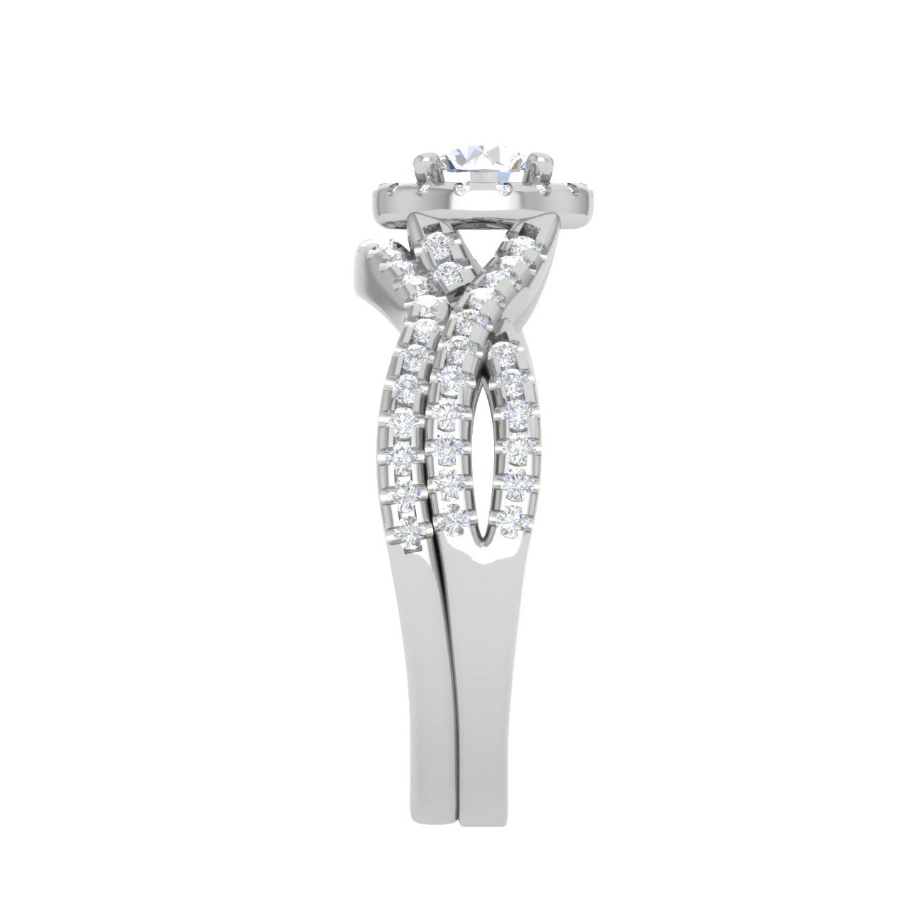 0.30cts Solitaire Halo Diamond Twister Shank Platinum Ring JL PT RH RD 301   Jewelove.US