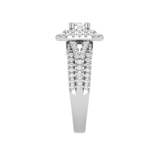 0.30cts Solitaire Double Halo Diamond Split Shank Platinum Ring JL PT JRW1564MM   Jewelove.US