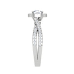 Load image into Gallery viewer, 0.50 cts Solitaire Halo Diamond Twisted Shank Platinum Ring JL PT RP RD 132   Jewelove.US
