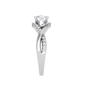 0.50 cts Solitaire Diamond Twisted Shank Platinum Ring JL PT JRW2434MM   Jewelove.US