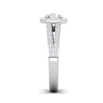 Load image into Gallery viewer, 0.70 cts Solitaire Halo Diamond Split Shank Platinum Ring JL PT RH RD 110   Jewelove
