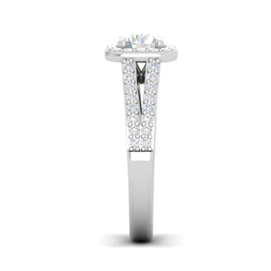 0.70 cts Solitaire Halo Diamond Split Shank Platinum Ring JL PT RH RD 110   Jewelove