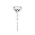 Load image into Gallery viewer, 0.50 cts. Emerald Cut Solitaire Halo Diamond Shank Platinum Ring JL PT WB5879E   Jewelove.US
