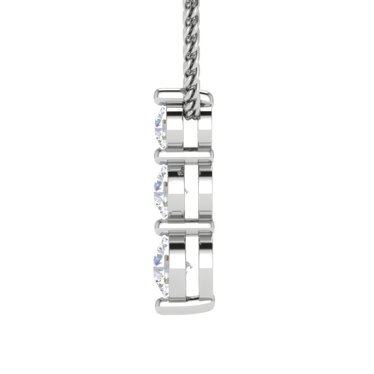 Platinum Triple Diamond Pendant for Women JL PT P P3 RD 100   Jewelove.US