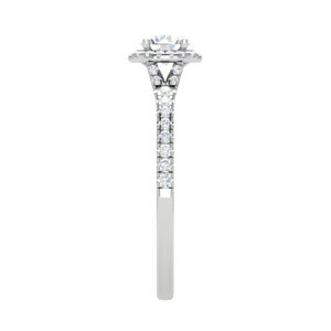 0.50 cts Solitaire Halo Diamond Shank Platinum Ring JL PT RH RD 233   Jewelove.US