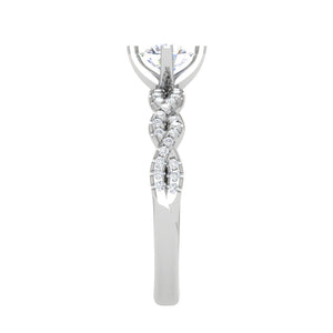 0.50 cts Solitaire Twisted Shank Diamond Platinum Ring JL PT RP RD 192   Jewelove.US