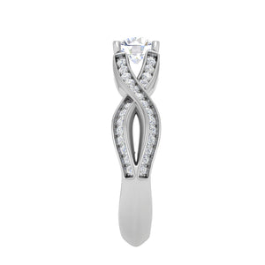 0.50 cts Solitaire Diamond Twisted Shank Platinum Ring JL PT RP RD 125   Jewelove.US