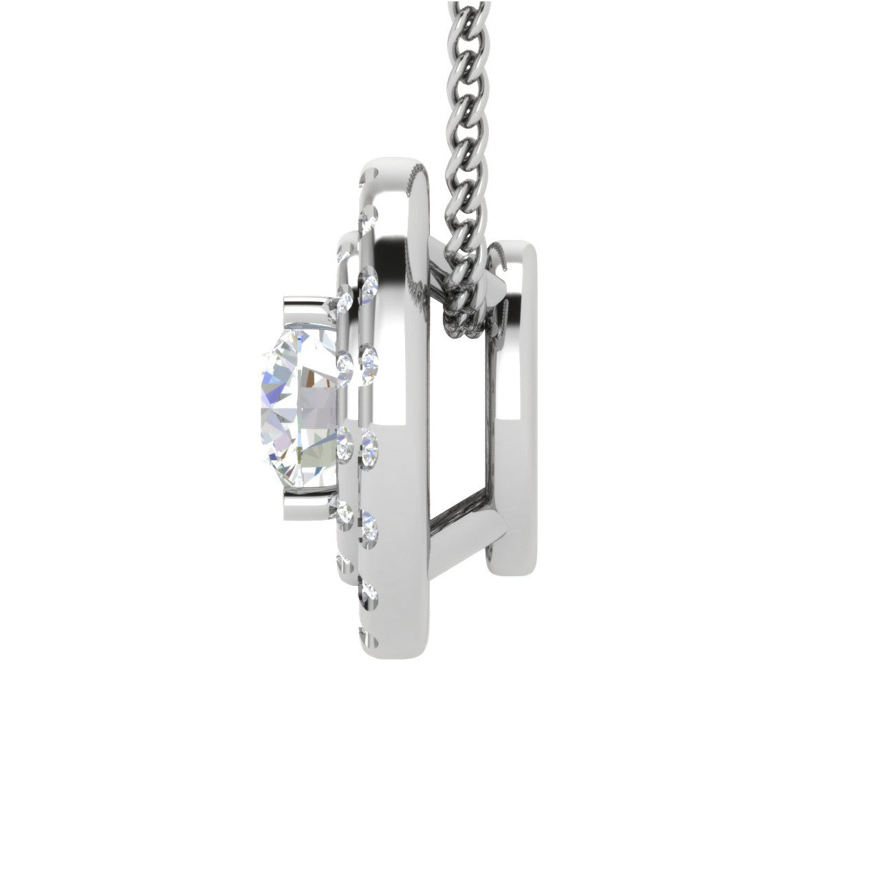 0.30cts Solitaire Platinum Double Halo Diamond Pendant for Women JL PT P PF RD 106   Jewelove.US