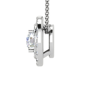 0.30cts Solitaire Platinum Double Halo Diamond Pendant for Women JL PT P PF RD 106   Jewelove.US