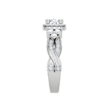 Load image into Gallery viewer, Designer 0.30cts Solitaire Square Halo Diamond Twisted Shank Platinum Ring JL PT RV RD 148   Jewelove
