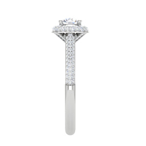 0.50 cts Solitaire Double Halo Diamond Split Shank Platinum Ring JL PT RH RD 253   Jewelove.US