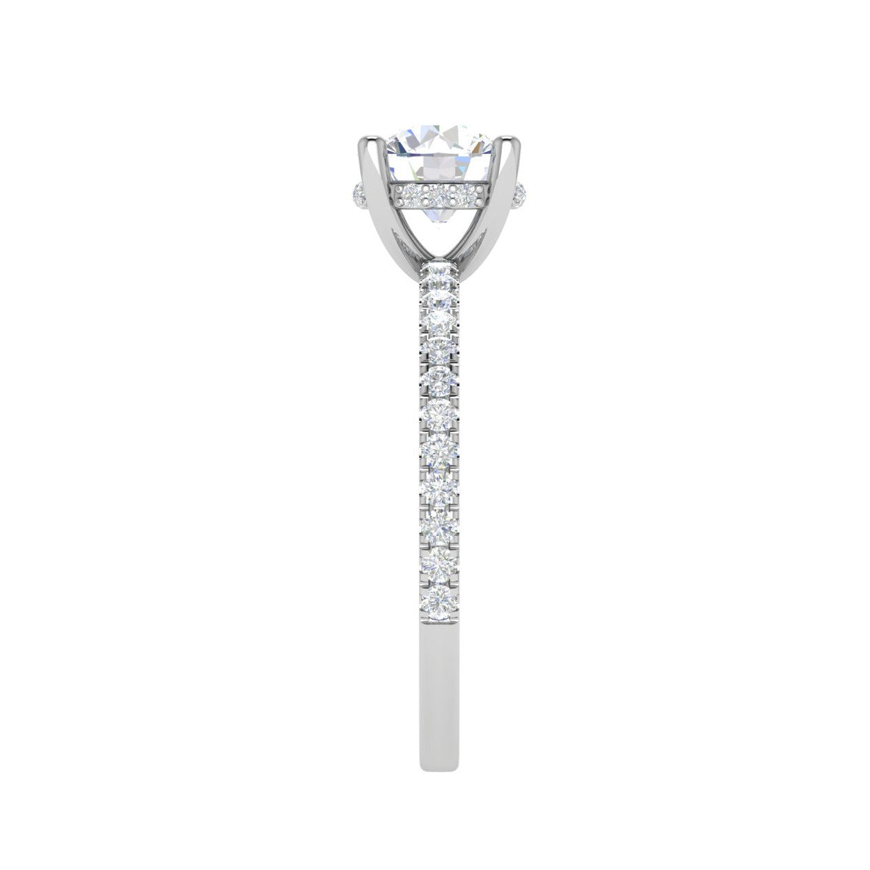 0.50cts Solitaire  Diamond Shank Platinum Ring   Jewelove.US