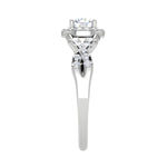 Load image into Gallery viewer, 0.50 cts Solitaire Halo Diamond Twisted Shank Platinum Ring JL PT RP RD 217   Jewelove.US
