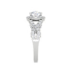 Load image into Gallery viewer, 0.50cts Solitaire Halo Diamond Twisted Shank Platinum Ring JL PT EN7465WG   Jewelove.US
