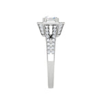 Load image into Gallery viewer, 0.50cts Asscher Solitaire Halo Diamond Split Shank Platinum Ring JL PT EN7203WB   Jewelove.US
