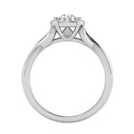 Load image into Gallery viewer, 0.50 cts Solitaire  Halo Diamond Shank Platinum Ring JL PT RH RD 175   Jewelove.US
