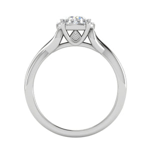 0.50 cts Solitaire  Halo Diamond Shank Platinum Ring JL PT RH RD 175   Jewelove.US