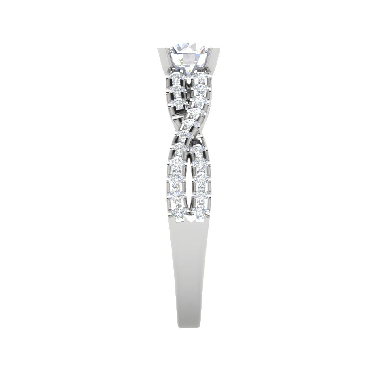 0.50 cts Solitaire with Twisted Shank Diamonds Platinum Ring JL PT RP RD 220   Jewelove.US