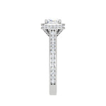 Load image into Gallery viewer, 0.30cts. Cushion Solitaire Double Halo Diamond Shank Platinum Ring JL PT RH CU 168   Jewelove.US
