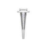 Load image into Gallery viewer, 0.70 cts Emerald Cut Solitaire Halo Diamond Shank Platinum Ring JL PT JRW2824MM   Jewelove.US
