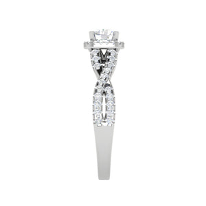 0.50 cts Solitaire Halo Diamond Twisted Shank Platinum Diamonds Ring JL PT RP RD 221   Jewelove.US