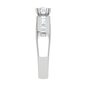 0.50 cts Solitaire with Princess Cut Diamonds Shank Platinum Ring JL PT RC RD 275   Jewelove.US