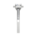 Load image into Gallery viewer, 0.50 cts Solitaire Square Halo Diamond Shank Platinum Ring JL PT RH RD 170   Jewelove.US
