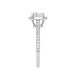 Load image into Gallery viewer, 0.50 cts. Cushion Solitaire Halo Diamond Shank Platinum Ring JL PT RH CU 138   Jewelove.US
