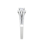 Load image into Gallery viewer, 0.50 cts. Princess Cut Solitaire Halo Split Shank Platinum Engagement Ring JL PT JRW084608   Jewelove.US
