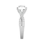 Load image into Gallery viewer, 0.50 cts Solitaire Square Halo Diamond Twisted Shank Platinum Ring JL PT RH RD 261   Jewelove.US
