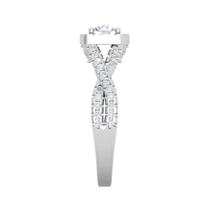 0.50 cts Solitaire Square Halo Diamond Twisted Shank Platinum Ring JL PT RH RD 261   Jewelove.US