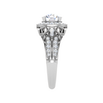 Load image into Gallery viewer, 0.50cts Solitaire Halo Diamond Split Shank Platinum Ring JL PT RAR1003   Jewelove
