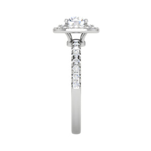 0.50 cts. Solitaire Double Halo Diamond Shank Platinum Ring JL PT RH RD 229   Jewelove.US