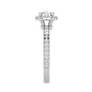 0.50 cts Solitaire Halo Diamond Shank Platinum Ring JL PT RH RD 247   Jewelove.US