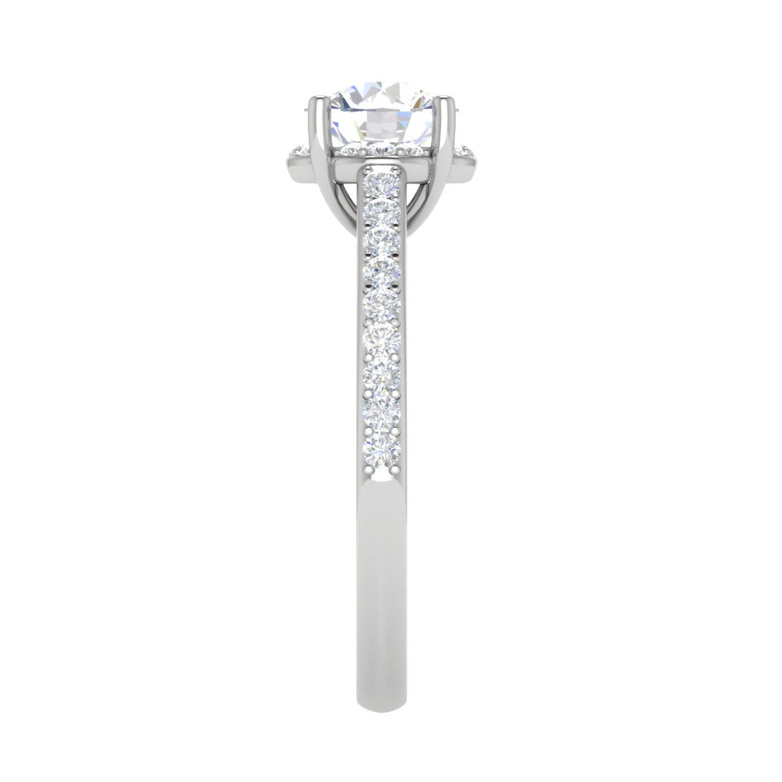 0.50 cts Solitaire with Diamond Shank Platinum Ring JL PT RH RD 236   Jewelove.US