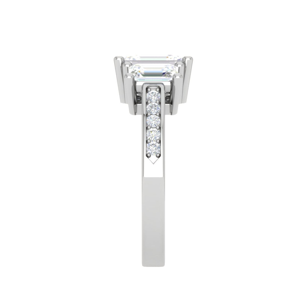 1.00cts. Emerald Cut Solitaire Diamond Accents Platinum Ring JL PT R3 EM 134   Jewelove.US